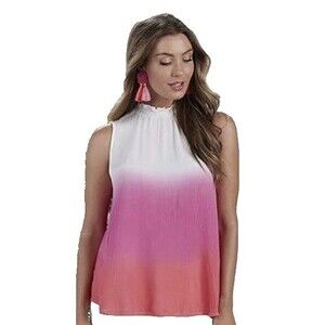Mud Pie - Weston Pink Ombre Dip Dye Swing Tank for Women - Size Small, NWT